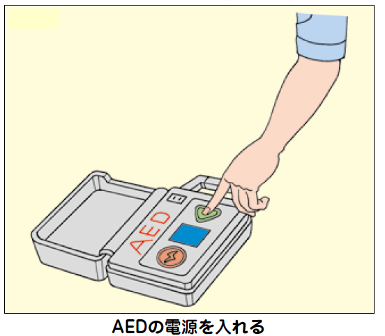 AED電源を入れる