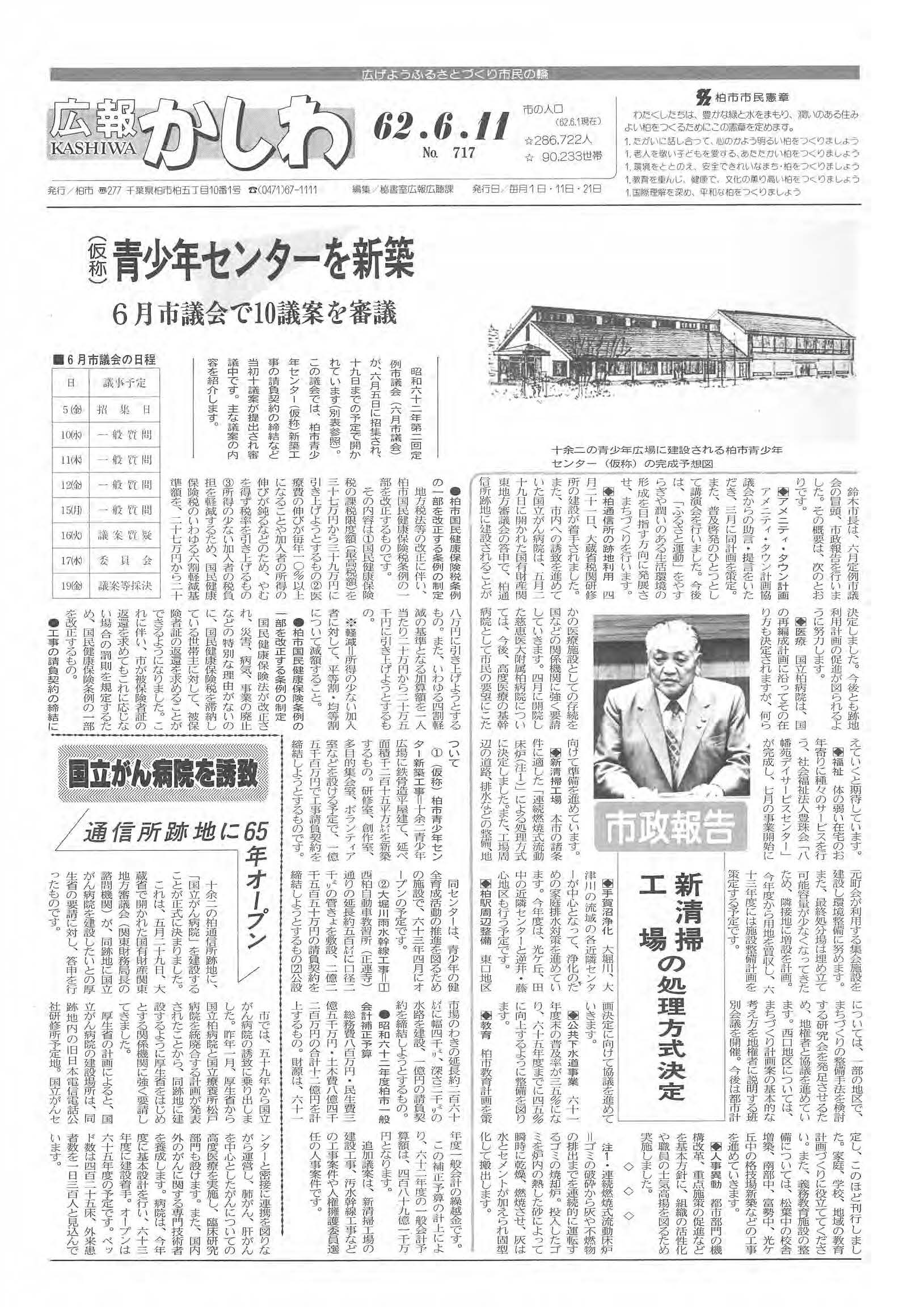 広報かしわ　昭和62年6月11日発行　717号