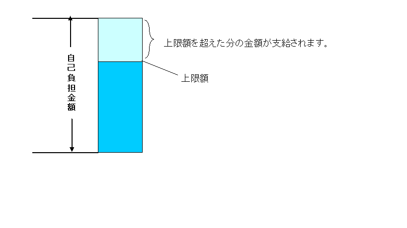 自己負担金額のうち、上限額を超えた分の金額が支給されます。