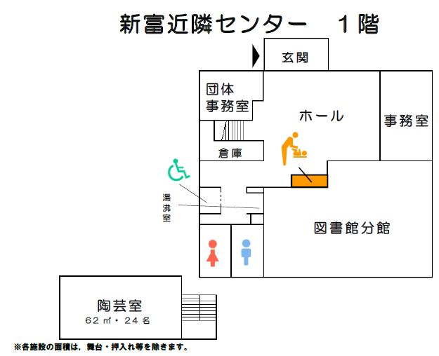 新富近隣センター1階 館内図