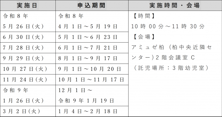 アミュゼの実施日