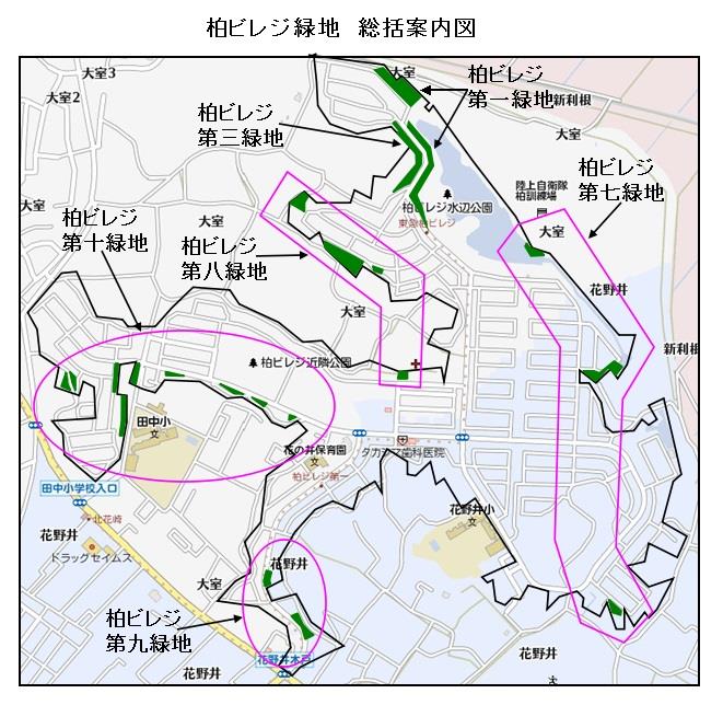 柏ビレジ緑地 総括案内図