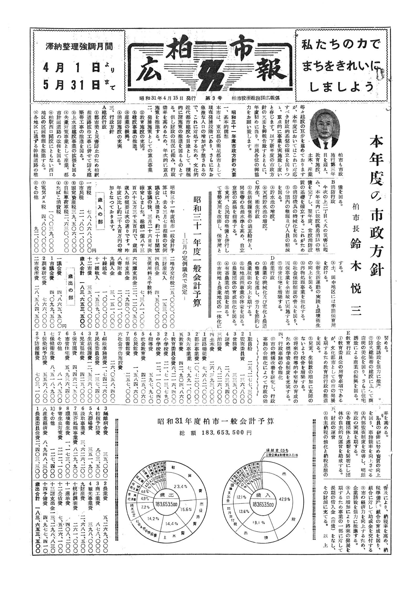 広報かしわ　昭和31年4月15日発行　9号