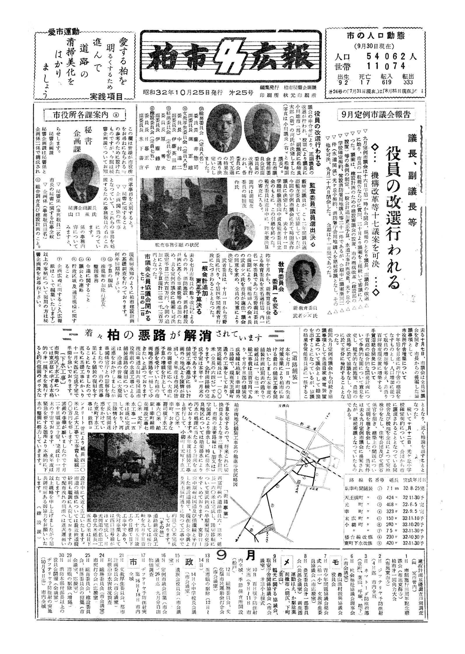 広報かしわ　昭和32年10月25日発行　25号
