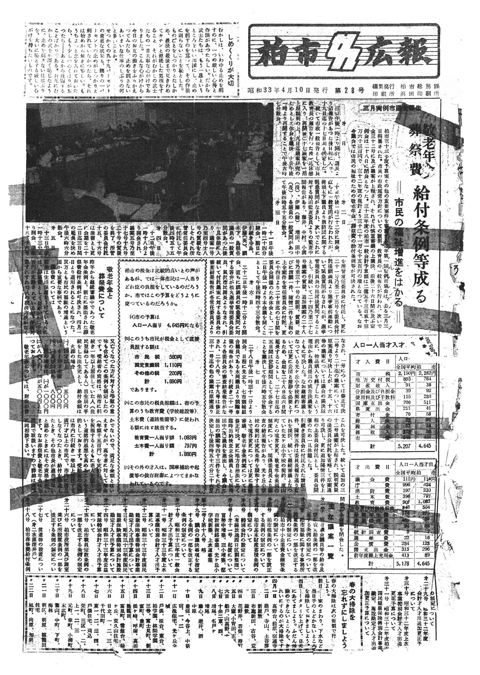 広報かしわ　昭和33年4月10日発行　28号