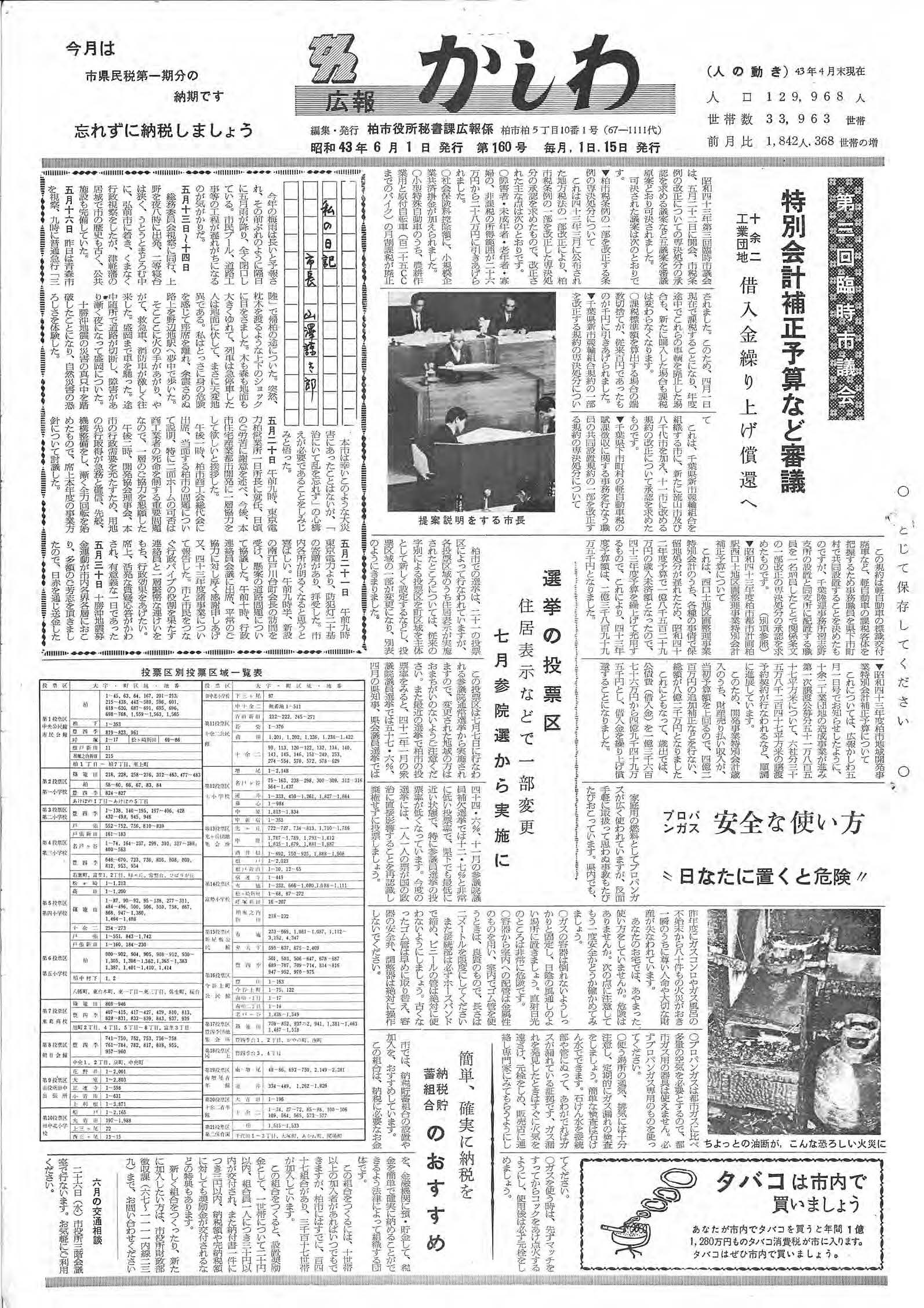 広報かしわ　昭和43年6月1日発行　160号