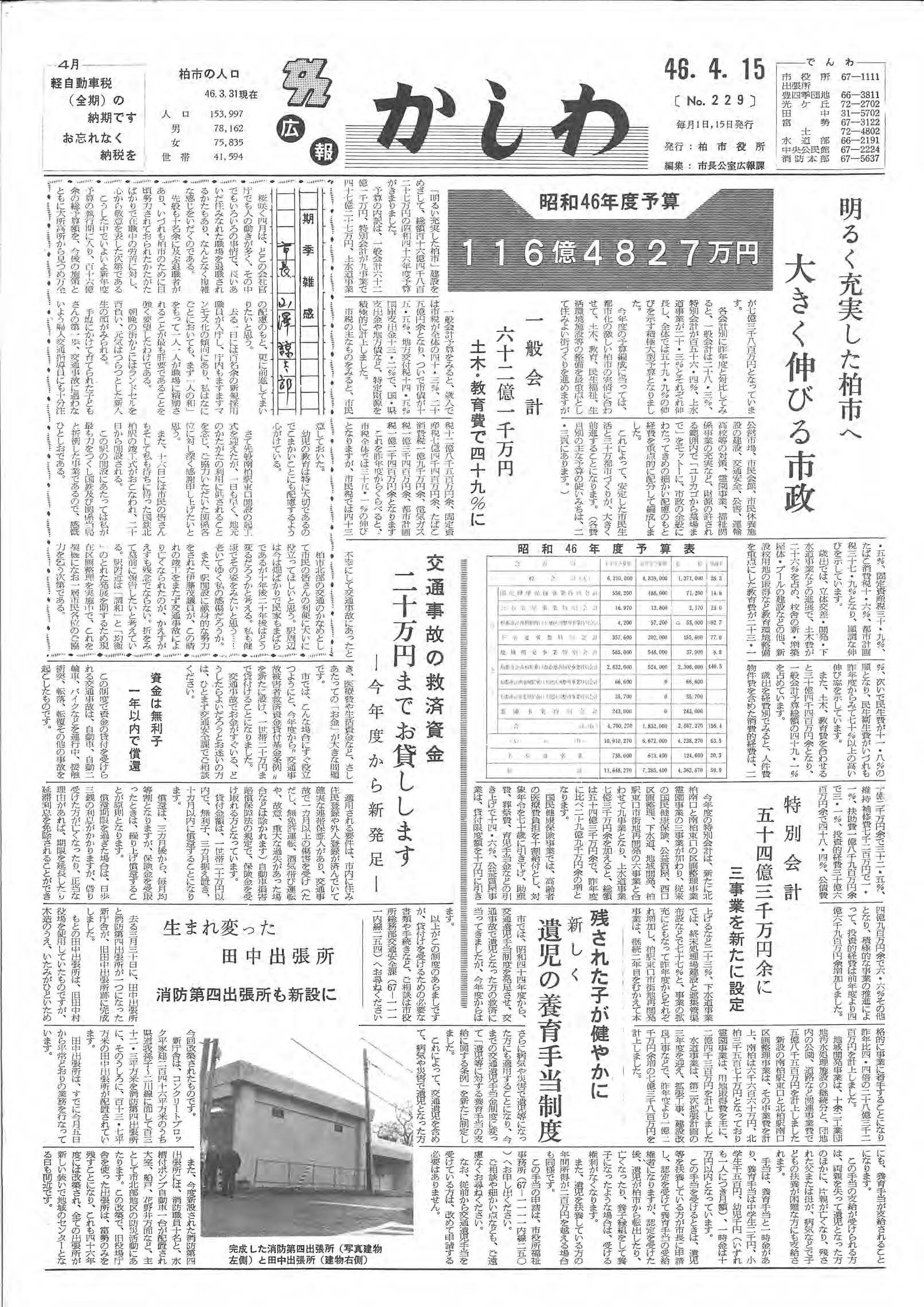 広報かしわ　昭和46年4月15日発行　229号