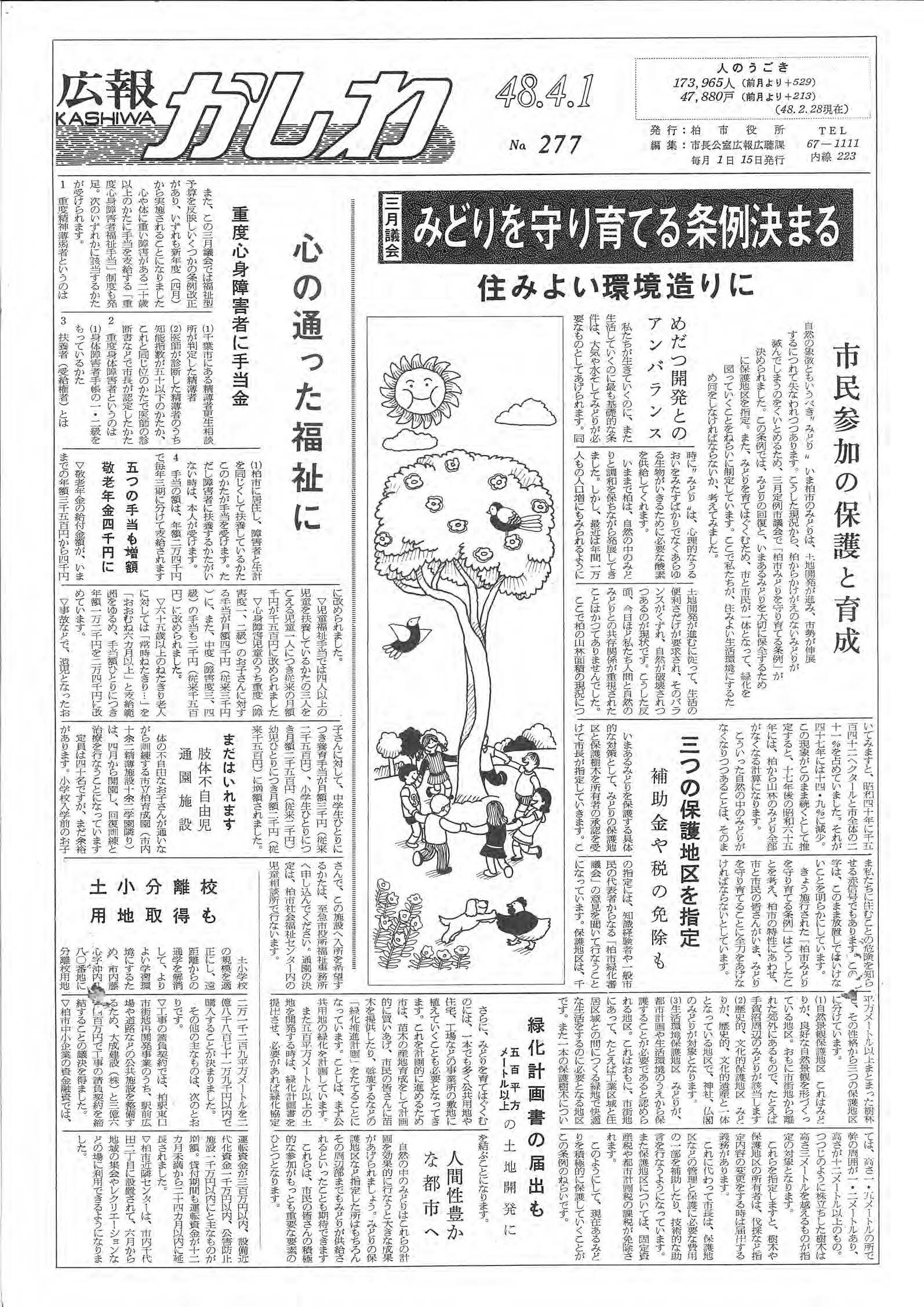 広報かしわ　昭和48年4月1日発行　277号