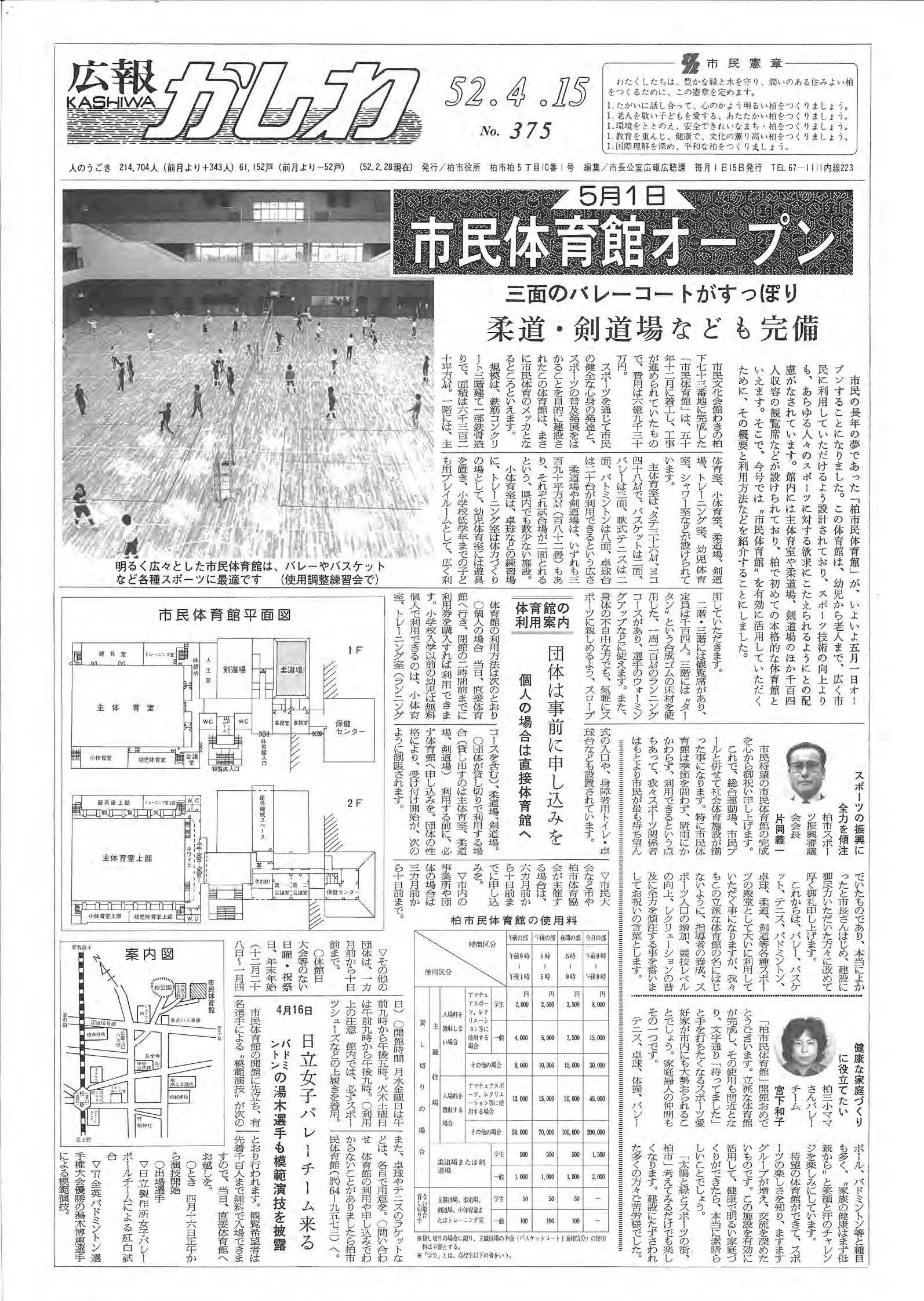 広報かしわ　昭和52年4月15日発行　375号