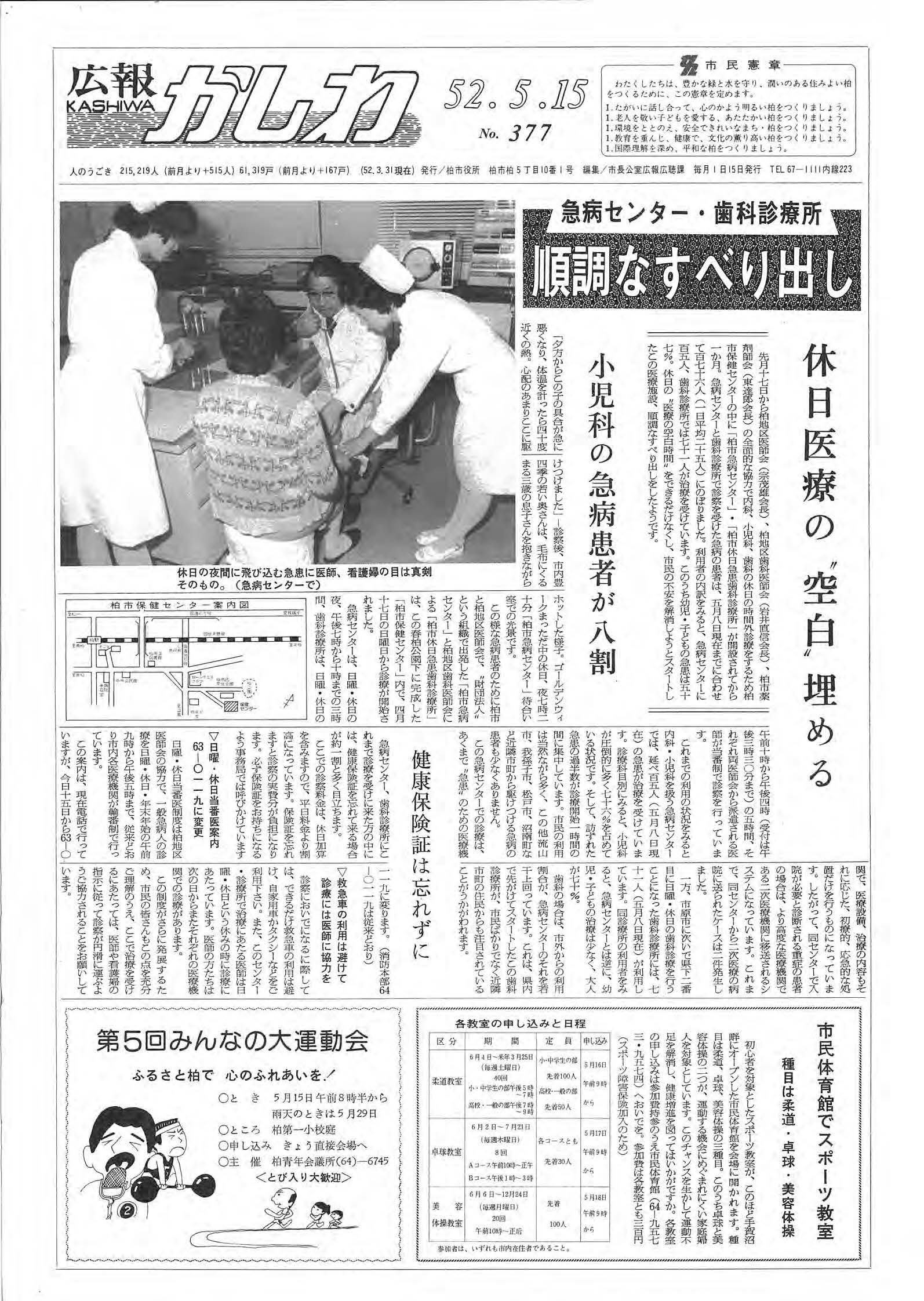広報かしわ　昭和52年5月15日発行　377号