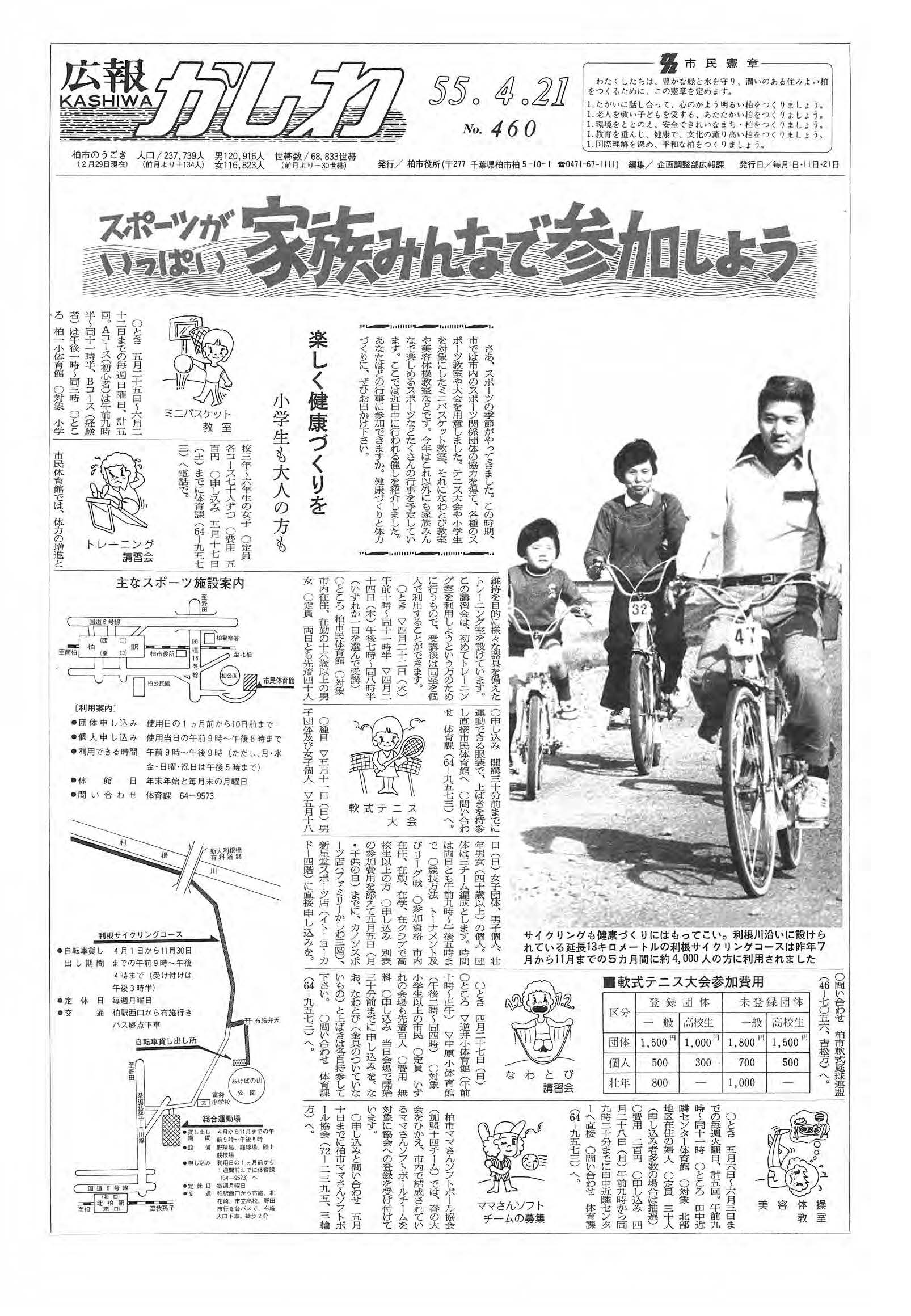 広報かしわ　昭和55年4月21日発行　460号