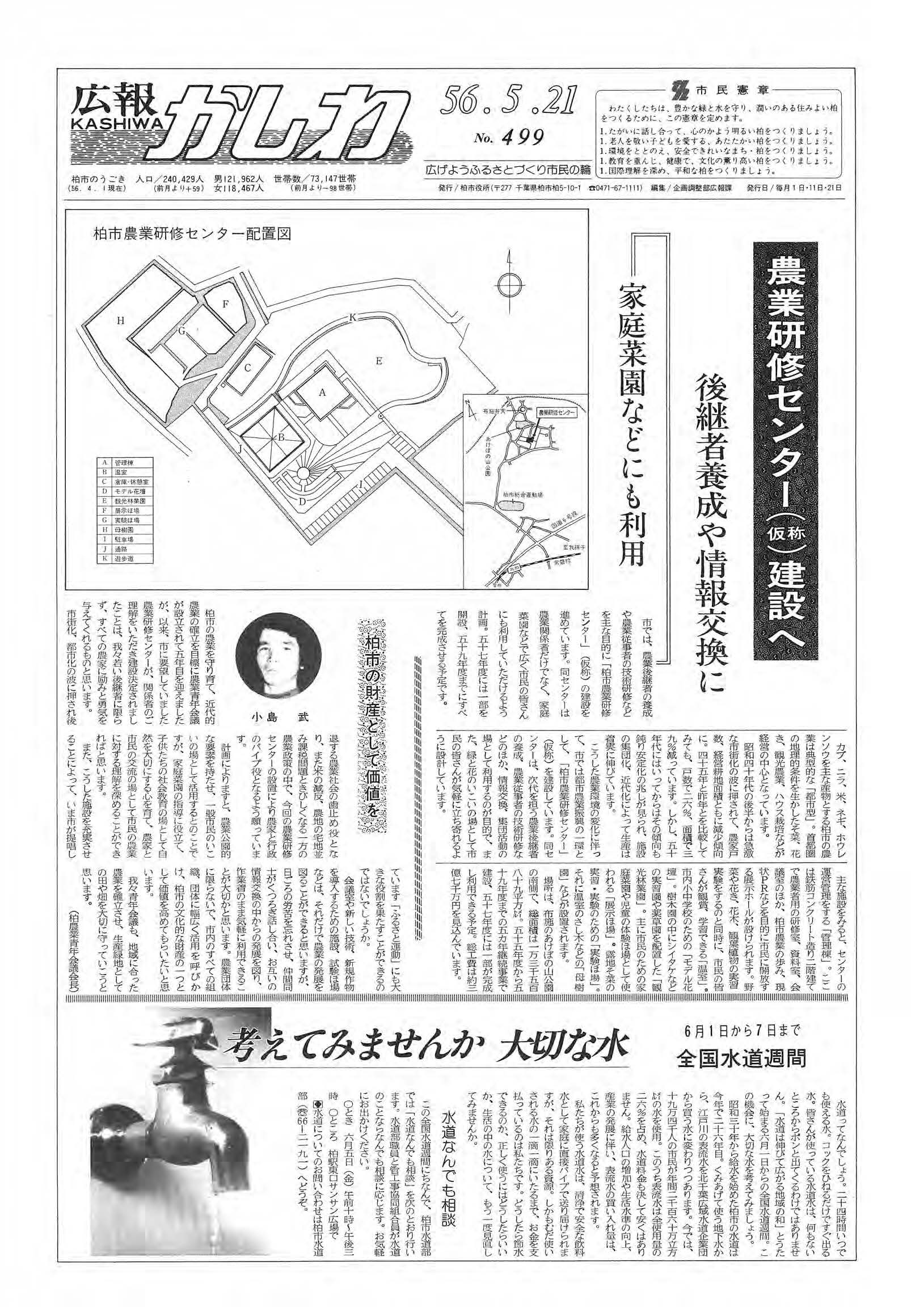 広報かしわ　昭和56年5月21日発行　499号