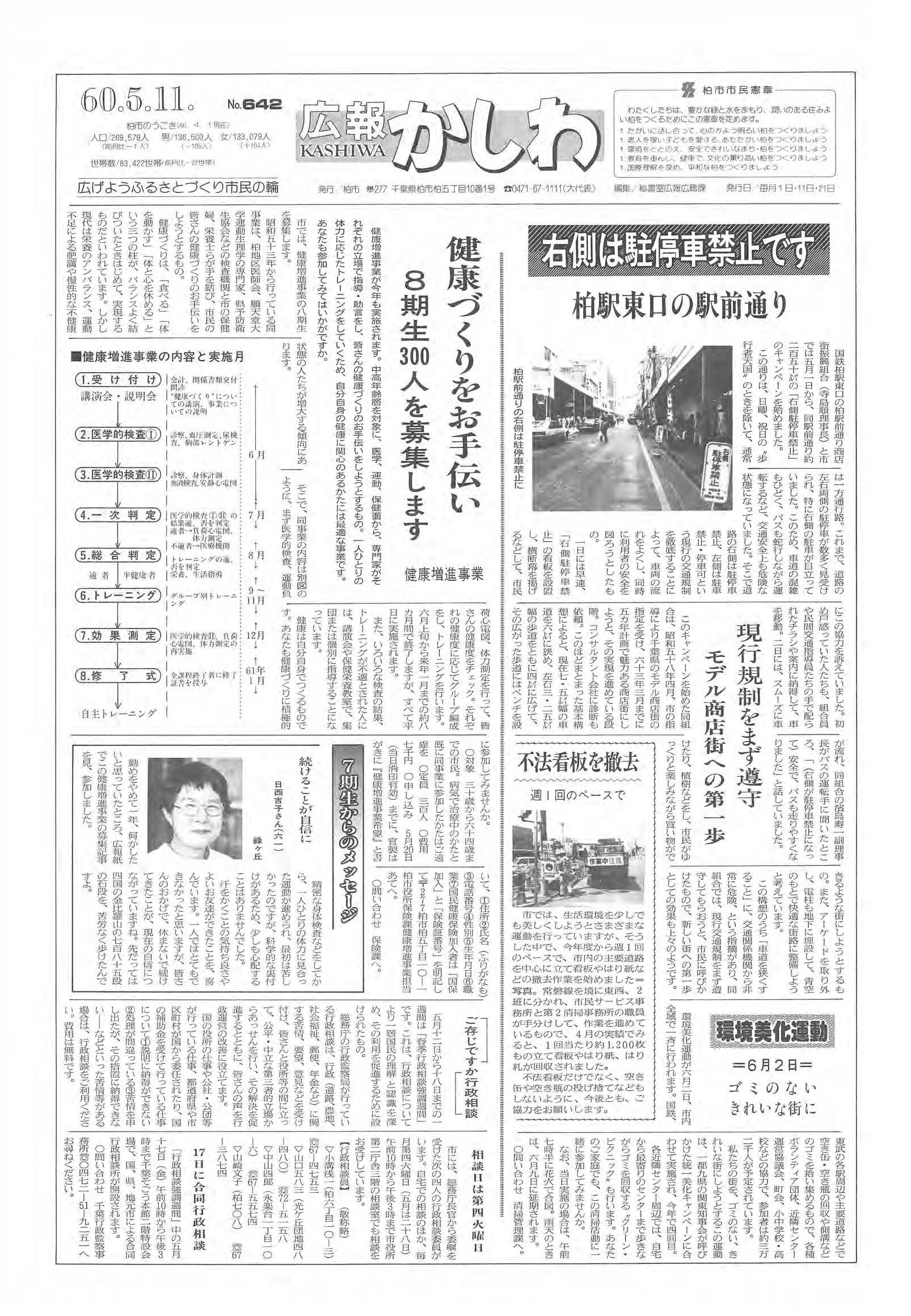 広報かしわ　昭和60年5月11日発行　642号