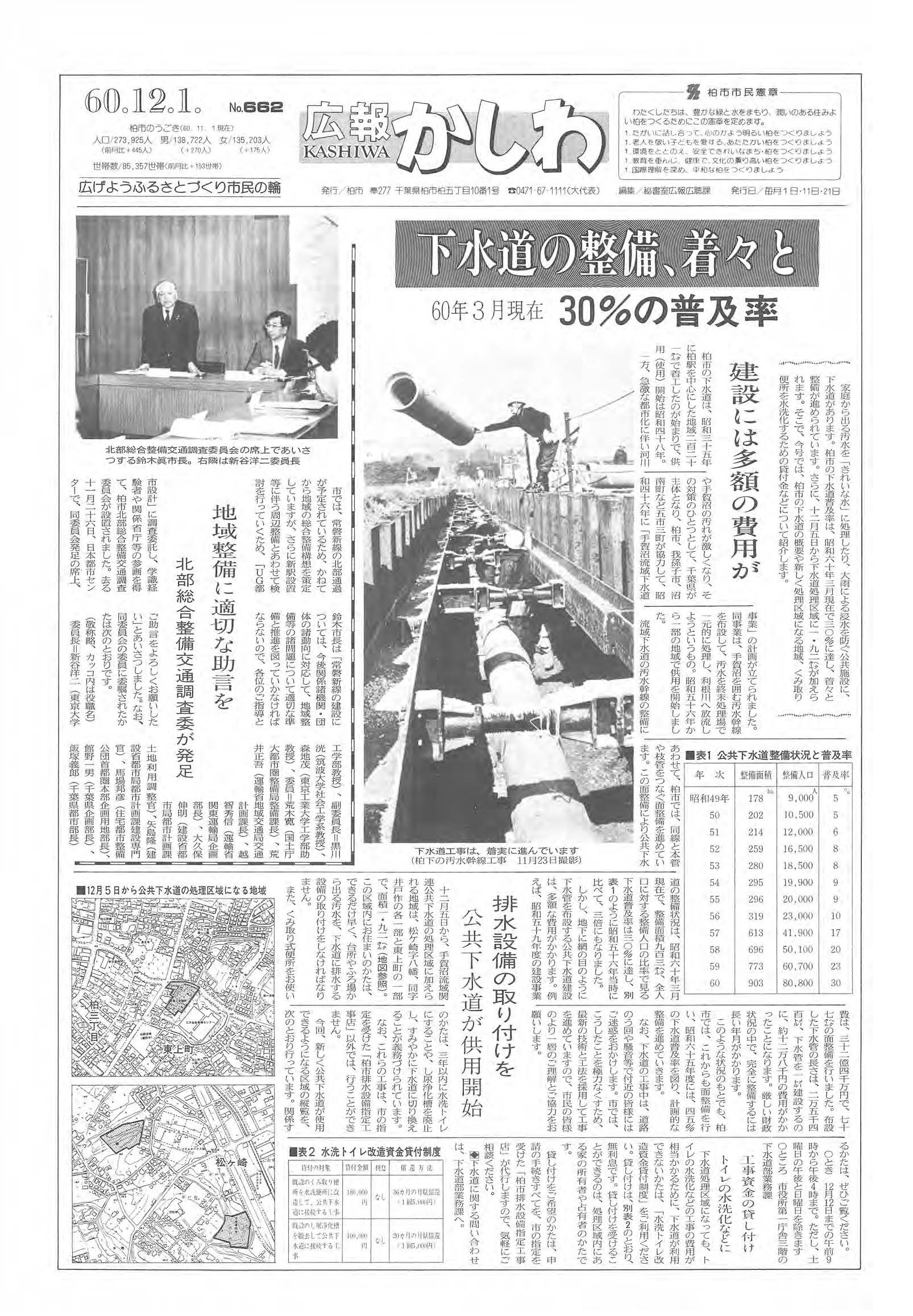 広報かしわ　昭和60年12月1日発行　662号