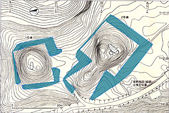 北ノ作1・2号墳測量図