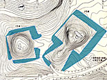 北の作1・2号墳測量図