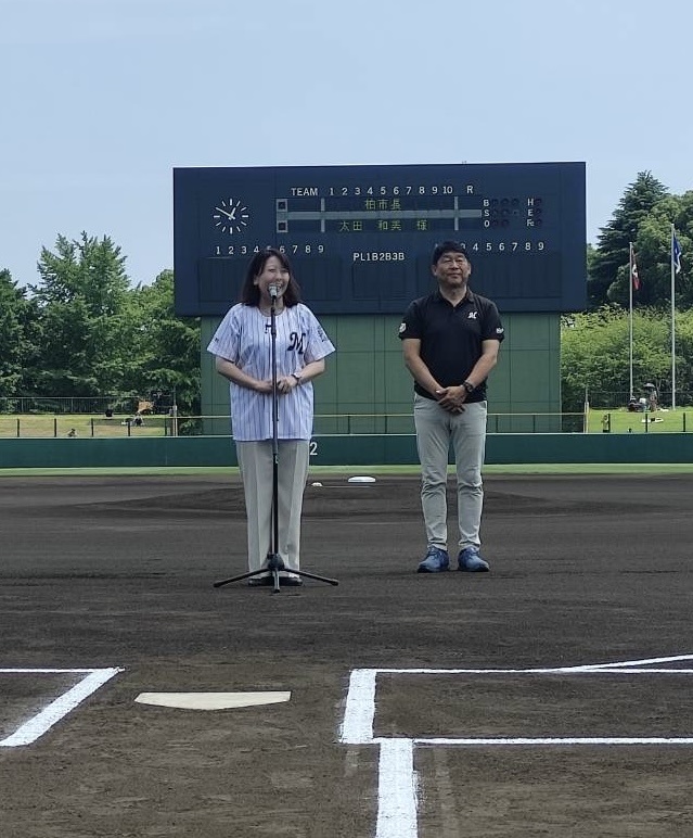 千葉ロッテマリーンズイースタンリーグ公式戦・柏の葉シリーズの開会セレモニー