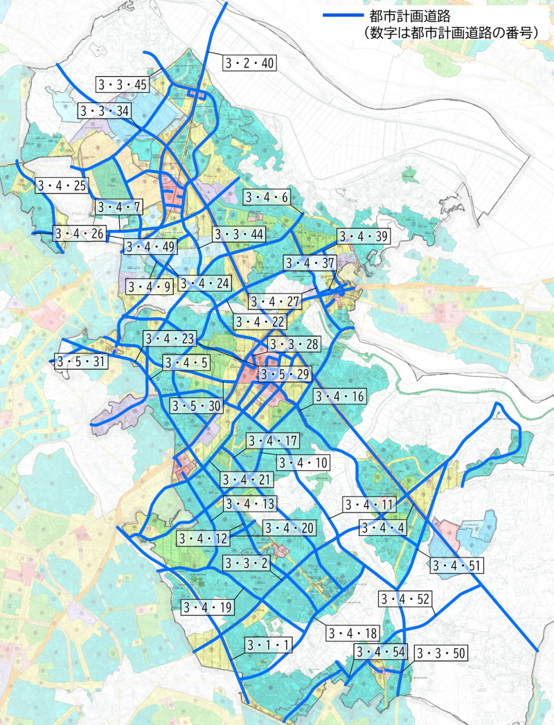 都市計画道路位置図