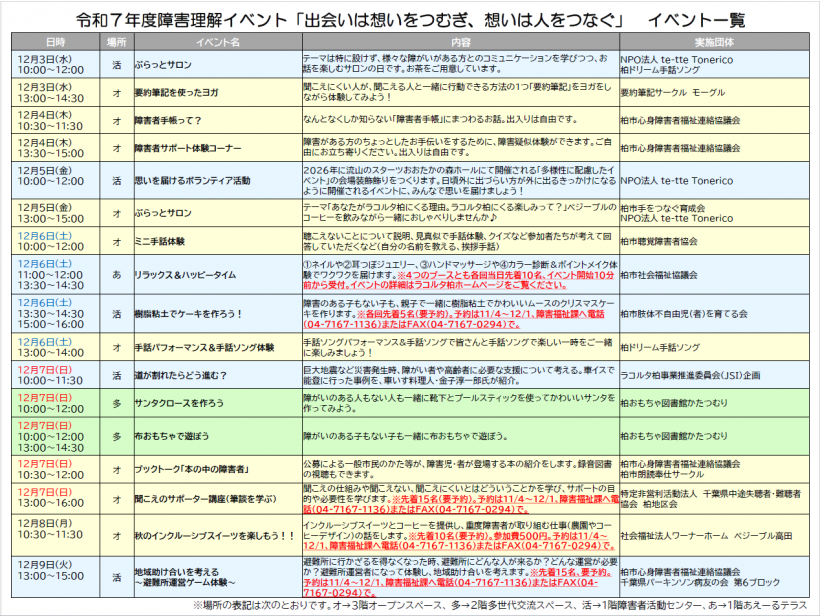 イベントチラシ一覧