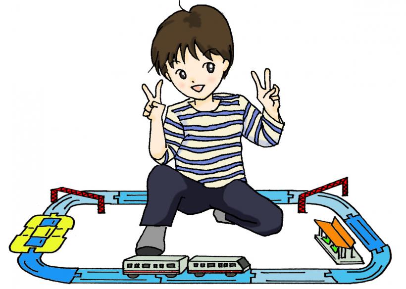 プラレール遊び