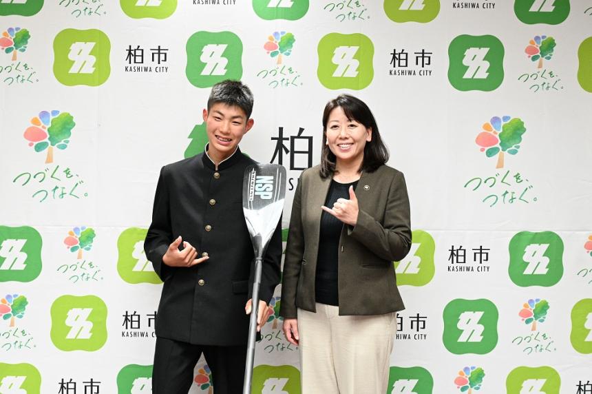 中司選手と市長