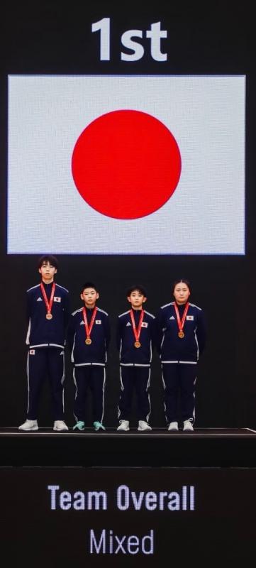 メダルをさげるプログレススカイのメンバー