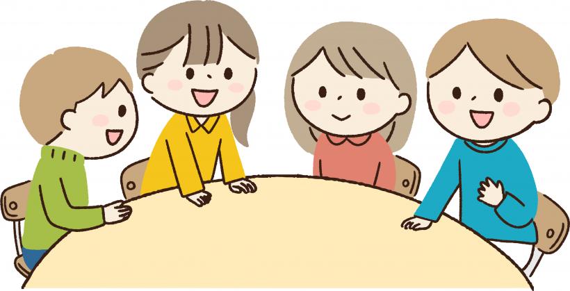 話し合う小学生