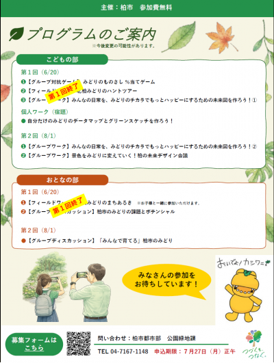 柏市みどりのまちづくりのワークショップ裏