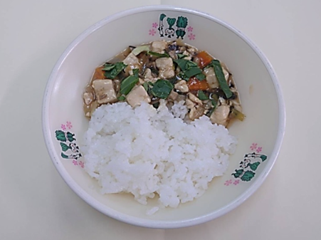 豆腐のオイスターソース飯